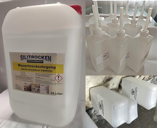 Verkieselung Komplett System - dauerhafte Horizontalsperre für innen und außen - SILITROCKEN 25 L + 15 Behälter
