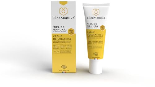 CICAMANUKA - Reparierende Creme mit Manuka-Honig IAA10+ - Unterstützt die Reparatur von beschädigter und trockener Haut - Bio-zertifiziert - 40 ml
