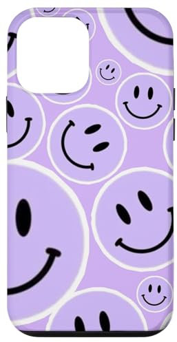 Hülle für iPhone 12 mini Lilac Pastell Purple Smile Face Retro Happy Smiling