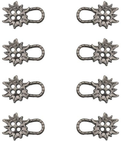 XCSJ Metall Miederhaken Dirndl, 8 Stück (4 Paar),Dirndl Knöpfe, Hübsche Miederhaken Miederösen Für Dirndl Tracht, Trachtenmode Trachtenrock, Mieder Coursage, 25x16mm (Grau 2)