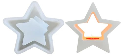 Joberio Kerzenschale Harzform,Stern Silikonform - Weihnachts-Kerzenschale, Kunstharz-Tablettform | Kerzenhalter-Harz-Gussform, Votivkerzentablett, Feiertags-Tischdekorationsform für Weihnachten