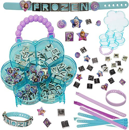 alles-meine.de GmbH XL Bastelset - Armbänder & Schmuck - die Eiskönigin - Frozen - Mädchen - Armband incl. Aufbewahrungskoffer -z.B. Schmuckbox Schmuckkästchen - Schmuckdose ..