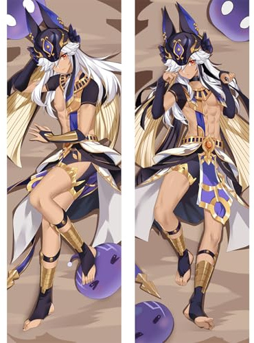 SFHCOISM Dakimakura Body Pillow Anime Kissenbezug Kissenhülle Genshin Impact Cyno A03, Pillowcase Doppelseitige Seitenschläf Umarmungskissen Bezug Dekorative Zierkissenbezug