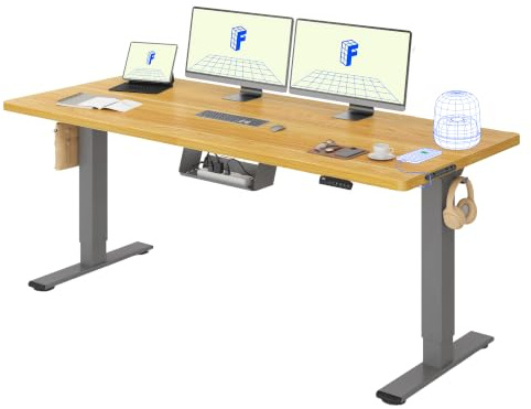 FLEXISPOT Höhenverstellbarer Schreibtisch elektrisch, Doppelmotor 180x80 cm | 25 mm einteilige Tischplatte, Kabelmanagement&Memory-Funktion, ergonomischer Büro-&Computertisch, elektrisch höhenverstellbar