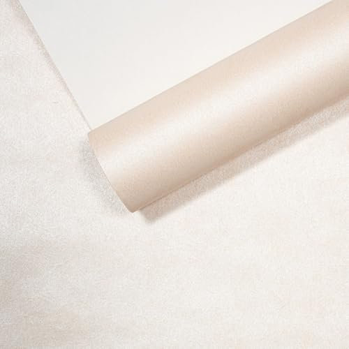 SOPHIE LAURENCE Plain Pearl Cream Wallpaper – Luxury Slightly Textured Vinyl, Paste The Wall, Washable, Strippable, Free Match (Full Roll)