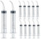 12 Pack Dental Syringe Disposable 12ml Dental Irrigation Syringe with Curved Tip for Oral, Dental Care, Tonsil Stone Squirt, Feed Pet, Liquid Injection, Oil, Glue, With Clear Measurement (C 12 Pack