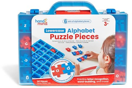 Learning Resources Kleinbuchstaben-Puzzleset, Alphabet Lernspielzeug ab 3 Jahren, Montessori Lernhilfe, Blau