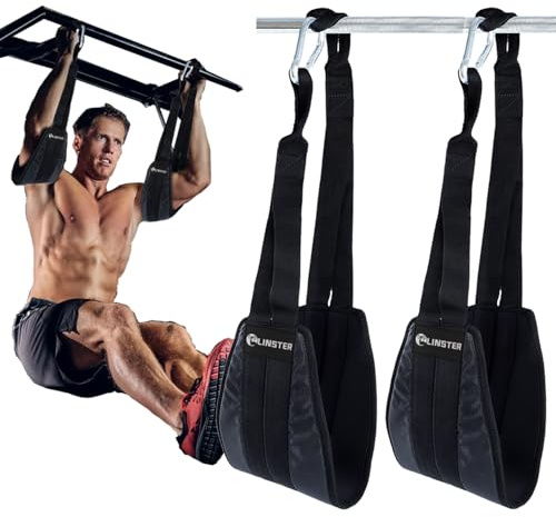 Bauchmuskelschlaufen Armschlaufen für Bauchtraining, Hängende Bauchgurte für Beinhöhungen und Bauchtraining，Dick gepolsterter Armgurt für Bauchschwung mit 2 rostfreien Karabinern