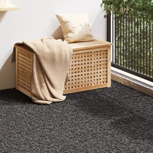 Brokky 42006440 erba sintetica nera 1x2 m 40 mm Prato| Erba Giardino Artificiale| Tappeto Verde Erba| Manto Prato Sintetico