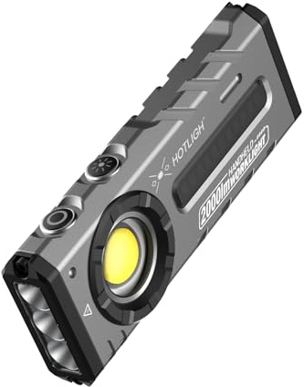 HOTLIGH ZF8313 Torcia LED Ricaricabile, EDC Flashlight, 2000 lumen Torcia Potente con Sorgente Luminosa RGB e UV per Esterni, Riparazione Auto
