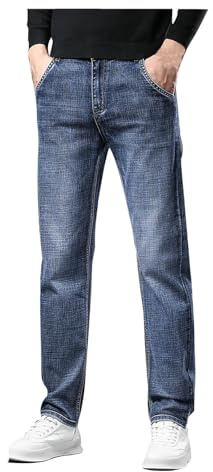 Jeans termici da uomo, comodi pantaloni termici invernali, caldi jeans invernali, pantaloni da neve, jeans imbottiti, pantaloni invernali, dritti, elasticizzati, pantaloni termici, foderati in pile