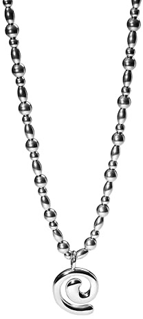 Purelei® Swirl Kette – Statement Halskette Damen – Edelstahl 14K vergoldet/Roségold/Silber – Spiralanhänger abnehmbar – 40–45 cm verstellbar – Symbol Lebensreise (Silver)