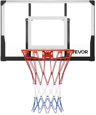 VEVOR Wall Mount Basketball Hoop, 44-inch PC Backboard Mounted, Basketball Goal, Basketball Hoop Outdoor, Solid Steel, Thickened Woven Nylon Basketballs Net, Basketball Court Indoor & Outdoor Use