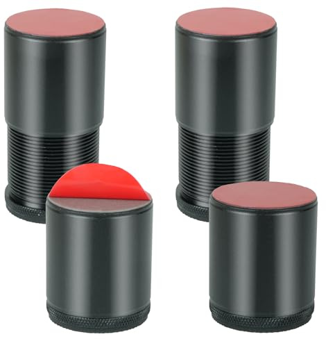 COEWUR Lot de 4 Rehausseurs de Lit Pieds de Meubles réglables en Hauteur de 4,7-7,9 cm Rehausseurs de Meubles Adhésifs pour lit Table Chaise Armoire Canapé,Noir,Petit