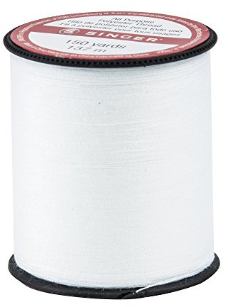 SINGER 150-yard All Purpose Polyester Thread, 1-Pack, White, Model:60100