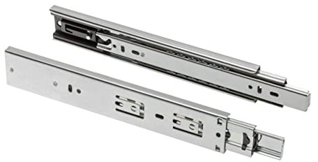 GTV H45 Kugelführung H45 PRESTIGE mit Selbsteinzug - Schubladenschienen Vollauszüge Schubladenauszüge - 45x250 mm - Starken Verzinkt Stahl - Schienensystem Belastbar bis 35 Kg 1 Set= 2 Stück