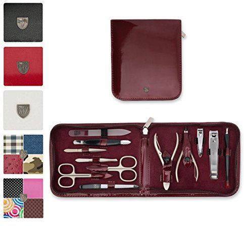 3 Swords Germany - brand quality 12 piece manicure pedicure grooming kit set for professional finger & toe nail care scissors clipper fashion leather case in gift box, Made by 3 Swords (0903)