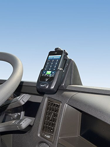 KUDA Handyhalterung passend für Volvo Trucks FM (3) / FMX (2) ab 2013 - Telefonkonsole für Smartphones, Handys, Navi und mehr – Echtlederkonsole, schwarz, 1470