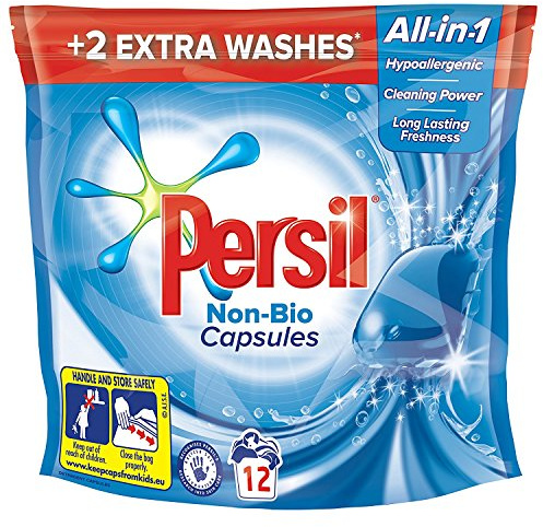Persil Non Bio Colour Washing And Stain Removal Capsules, Clean And Fresh Fragrance Laundry Detergent For Clothes, Large Family Pack 72 Washes (6 x 12 Washes)