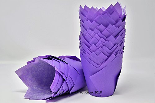 Bakerydirect 50 Standard Size Tulip Muffin Purple Wraps Cases Lilac