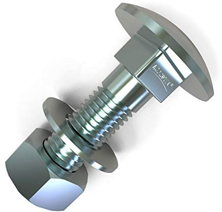 50 x Boulons M12 x 40 tête ronde collet carré Vis TRCC avec Écrou et Rondelle Longueurs 30-160mm choix: 50x M12x40