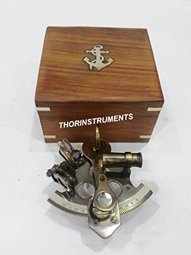 Maritimes Schiff, 2 Tonnen, dekorativer Sextant, 10,2 cm, mit Holzbox, rustikale Vintage-Heimdekoration, Geschenke