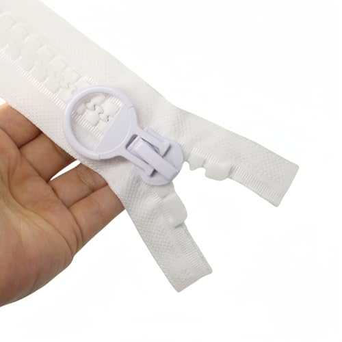 YaHoGa 150 cm #20 Super Large Separating Giant Plastic Zippers for Sewing Tents Coats Overcoats Down Jackets Boat Cover Canvas Heavy Duty Huge Resin Vislon Zippers (59 Inch White)