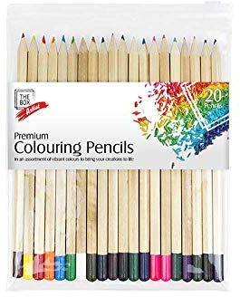 Premium Colouring Wood Pencils (17 cm) Pack of 20 - Durable & Assorted Vibrant Colors, Ideal for Artists, Students, Hobbyists, & More