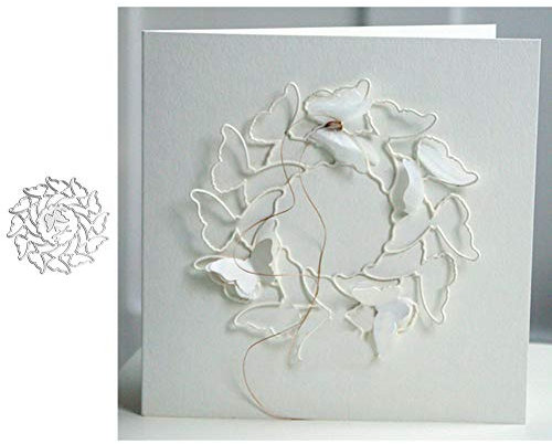 mothcattl Stanzschablone,Schmetterlingskreis, Metall, zum Basteln von Karten, zum Basteln, für Scrapbooks, Alben, Papierkarten, Bastelzubehör
