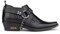 TruClothing.com Stivaletti Cowboy da Uomo in Vera Pelle con Cintura e Tacco Cubano - Nero 44 EU