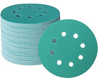 SLRMKK 100 Stück 125 mm nasses und trockenes Schleifpapier, 5 '' wasserdichtes 8-Loch-Anti-Clog-Schleifscheiben 60-400 Körnung Klettverschluss, Körnung 120