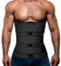 Hidyliu Herren-Workout-Taillentrainer, Neopren-Korsett, Sauna, Schweiß, Trimmer, Cincher, Bauchweggürtel, Schwarzer Taillentrainer-Gürtel, Medium