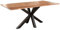 SAM Baumkantentisch 240 x 100 cm Spyro, Akazienholz naturfarben & massiv, Esszimmertisch mit mattschwarzem Spider-Metallgestell, Platte 26 mm