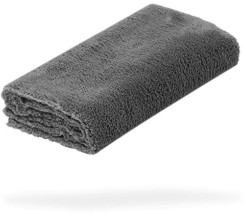 detailmate Poliertuch Ultra weich | Premium Autopflege Zubehör - außen & innen | Lack Politur & Pflege, Innenraum, Felgen | Microfasertuch grau 40x40cm, 550 GSM - randlos & fusselfrei, Keine Kratzer