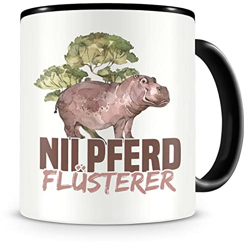 Samunshi® Nilpferde Tasse mit Spruch Nilpferd Flüsterer Geschenk für Nilpferde Fans Kaffeetasse Lustige Tassen zum Geburtstag 300ml