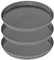 HAKZEON 3 Pack 30 cm Quiche Tart Pan, Non-Stick Fluted Tart Tin with Loose Base for Creating Creamy Chocolate Cheesecakes Tarts Fruit Tart Pies Brownies Quiches, 12 Inch, Grey