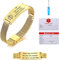 Notfallarmband Medizinisch Damen Personalisiert Uhrenarmband:VNOX Personalisiertes ID Armbänder mit Gravur Verstellbares Medizinischer Armband aus Edelstahl Männer,Gold