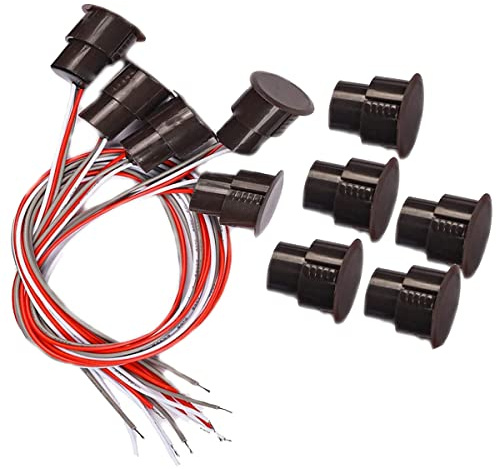 Sopepoyie RC-36 NC/NO Lot de 5 détecteurs de contact magnétiques pour fenêtre et porte Marron