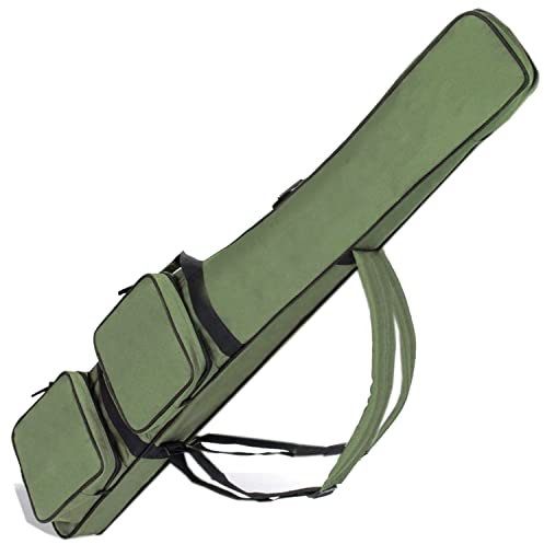 QMBasic AngelRuten-Tasche 2-4 Fächer 155 cm Länge | Futteral Gerätetasche Angel-Tasche fertig montiert