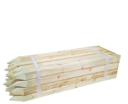 6ft x 10 Fence Post Garden Square Tree Stakes Tanalised Treated Timber Fence Posts 45mm x 45mm Planed All Round Wooden Stakes Durable Outdoor Garden Fencing Supports Pressure Treated Timber Posts