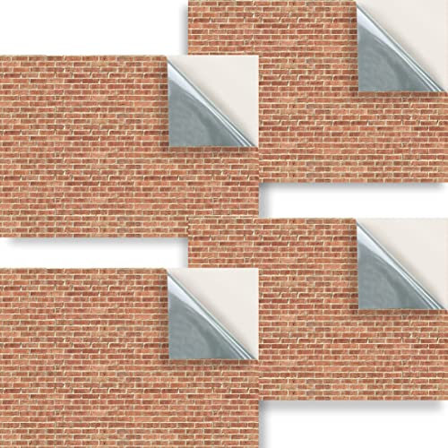 Stick & Go Repositionable Self Adhesive Dolls House Wallpaper 1:24 Scale (Set of 4 Sheets) - Brick Wall - No. 58