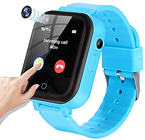 EURHOWING 4G Smartwatch für Kinder,Kinderuhr mit GPS und Anruf Funktion,Uhr Telefon für Mädchen Jungen Touchscreen mit Musik Player,Spiel,Kamera,Taschenlampen,Wecker,Smart Watch Telefonieren Geschenk