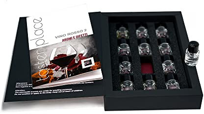 TASTERPLACE Vino Rosso2, Aromi e Difetti Italiano | Sommelier | aromi Vino Rosso | Allena l'olfatto | pubblicazione e 12 essenze
