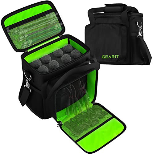 GearIT Padded Softcase for 8 Microphones and Accessories (mics not included)