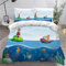 VASENA Bettwäsche Leuchtturm Schiff Bettwäsche 135x200 Kinder Blau Meer Bettbezug Set Weich Microfaser Kinderbettwäsche 3 Teilig Mit ReißVerschluss Mit 2 Kissenbezug 80x80 cm