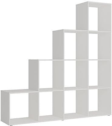 Vicco Treppenregal Aramis, Weiß, 138 x 143 cm 10 Fächer