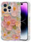 EYZUTAK Case for iPhone 12 Pro, Colorful Retro Oil Painting Flower Laser Beam Glossy Pattern Cute Curly Waves Border Exquisite Phone Cover Stylish Durable TPU Protective Case for Girls Women - Green
