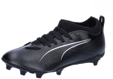 PUMA Ultra 5 Match FG/AG Jr Soccer Shoe, Black White, 32 EU