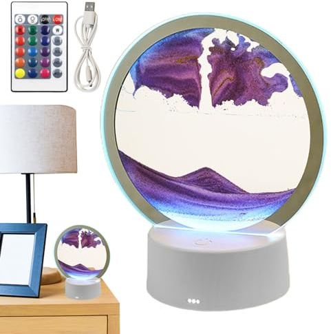 Ceolup Moving Sand Art Table Lamp Moving Sand Art Picture Quicksand Lamp