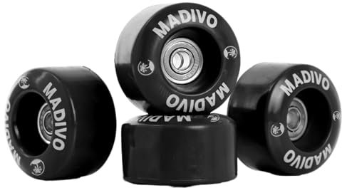 MADIVO Ersatzrollen + Kugellager für Rollschuhe 54 mm x 32 mm | Set aus 4 Rollen 82A ABEC-7 Lager Bearings | Rollschuhräder für Quad Skates für Outdoor und Indoor